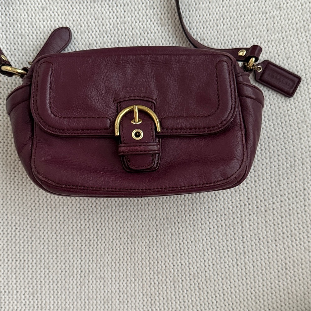 Vintage COACH Burgundy Leather Crossbody Bag - Picture 2 of 13